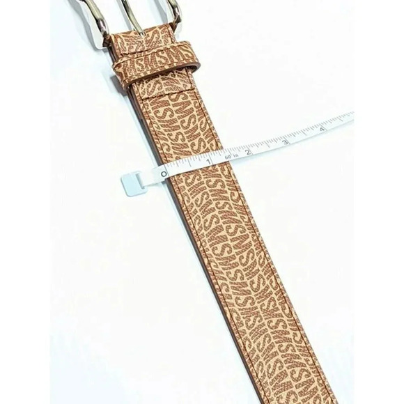 Steve Madden Women's Fish-Eye-Logo Belt with Silver Buckle Size M (MSRP $38) - Picture 4 of 5